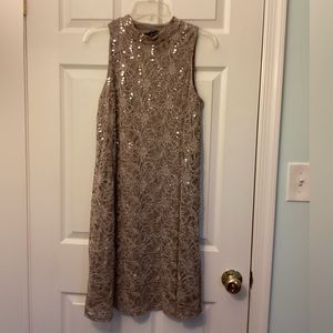 Taupe sequence shift dress